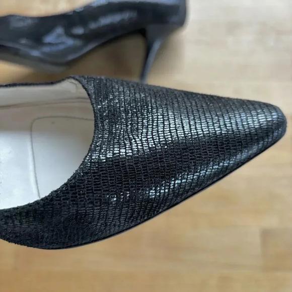Calvin Klein Dolly Kidskin Classic Black Shiny Snake Pumps Size 9.5M Style E3706 - Picture 6 of 12